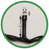 Instalatie de Craciun Flippy® Tip Liniara, Fir Negru, 9 m, 100 LED-uri Hexagonale, Interconectabila, Alb Cald - vivimall.ro