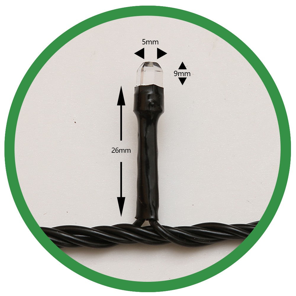 Instalatie de Craciun Flippy® Tip Liniara, Fir Negru, 9 m, 100 LED-uri Hexagonale, Interconectabila, Albastru - vivimall.ro