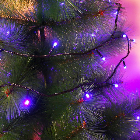 Instalatie De Craciun Tip Liniara, Fir Negru, 9 M, 100 Led-Uri Hexagonale, Interconectabila