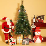 Instalatie de Craciun Flippy® Tip Liniara, Fir Negru, 9 m, 100 LED-uri Mari Rotunde, Interconectabila, Alb Rece - vivimall.ro