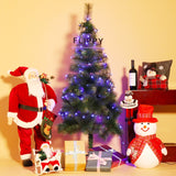 Instalatie de Craciun Flippy® Tip Liniara, Fir Negru, 9 m, 100 LED-uri Mari Rotunde, Interconectabila, Albastru - vivimall.ro