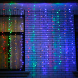 Instalatie de Craciun, Flippy®, Tip Perdea, 2 x 2 m, 240 LED-uri, Interconectabila, Multicolor - vivimall.ro