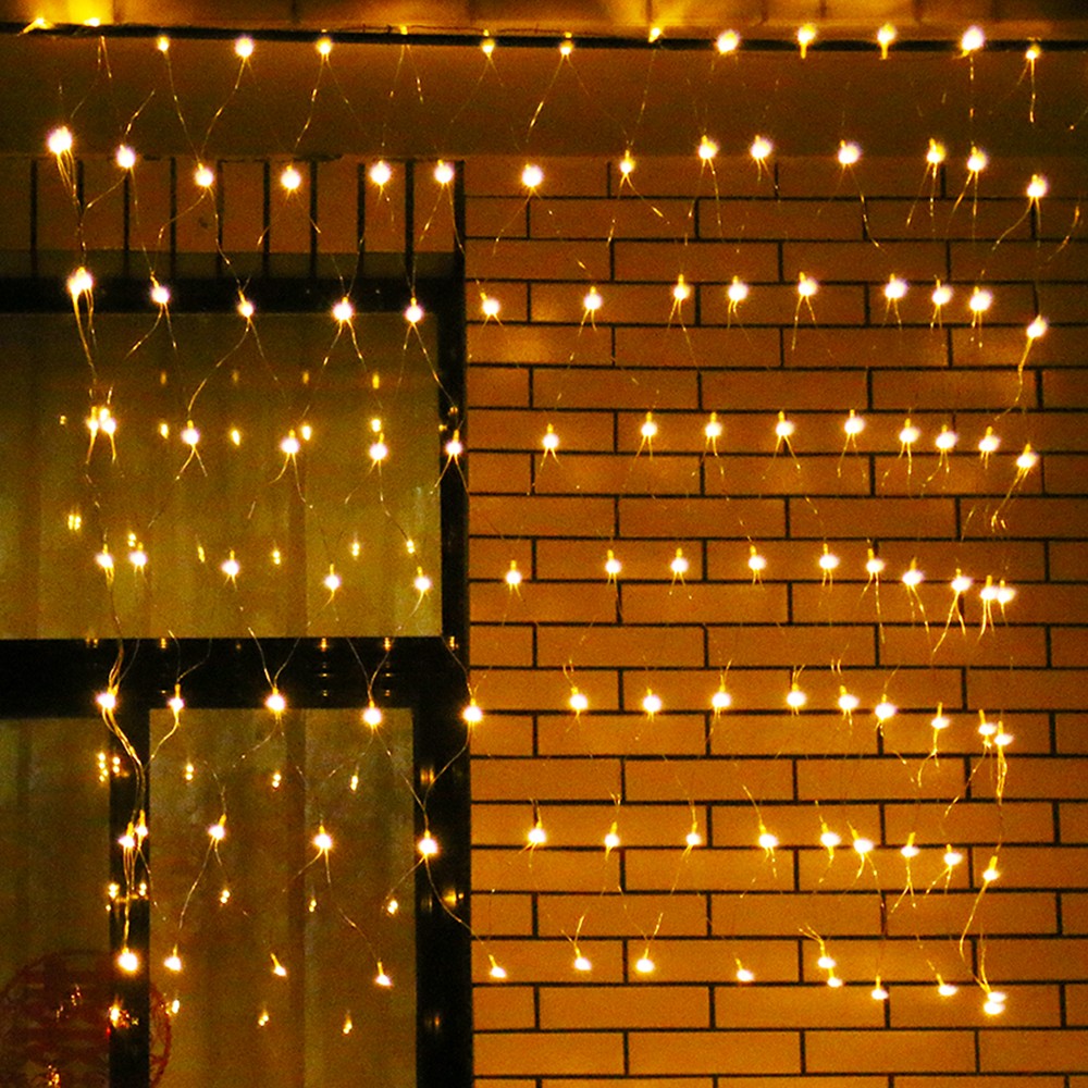 Instalatie de Craciun, Flippy®, Tip Plasa, 1.5 x 1.5 m, 120 LED-uri, Interconectabila, Alb Cald - vivimall.ro