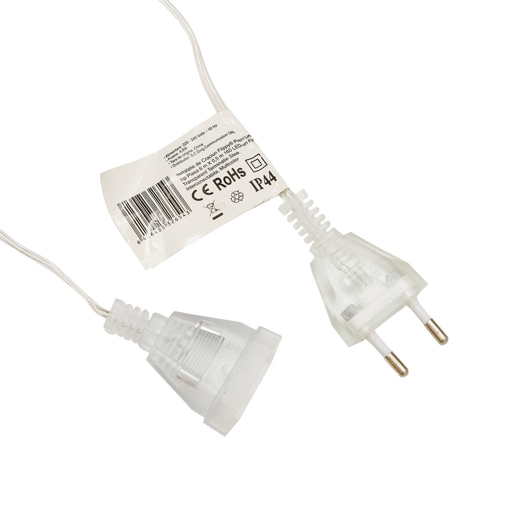 Instalatie de Craciun, Flippy®, Tip Plasa cu Stelute, 6 x 0.5 m, 160 LED-uri, Interconectabila, Multicolor - vivimall.ro