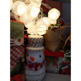 Instalatie de Craciun, Flippy®, Tip Sir cu Baterii ,2.5 m, 20 LED -uri, Trandafir Alb - vivimall.ro