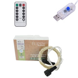 Instalatie de Craciun Liniara, Vivimall®, Tip Liniara, Fir Cupru, 8 Jocuri de Lumini, cu Telecomanda, 10 m, 100 Led-uri, Alimentare USB, 4.5V, Alb Rece