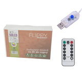 Instalatie de Craciun Liniara, Vivimall®, Tip Liniara, Fir Cupru, 8 Jocuri de Lumini, cu Telecomanda, 5 m, 50 Led-uri, Alimentare USB, 4.5V, Multicolor