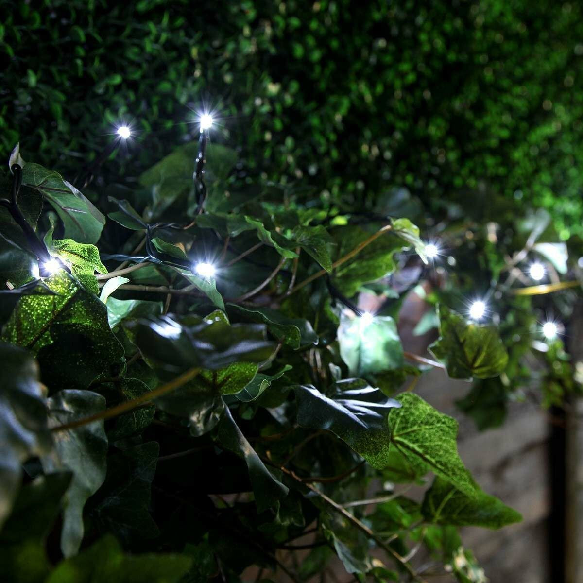 Instalatie De Craciun Liniara Yoto, 10 M, Din Care 1 M Cablu Priza 220V, 100 Led, 8 Jocuri De Lumini, Controler, Fir, Alb Rece - vivimall.ro