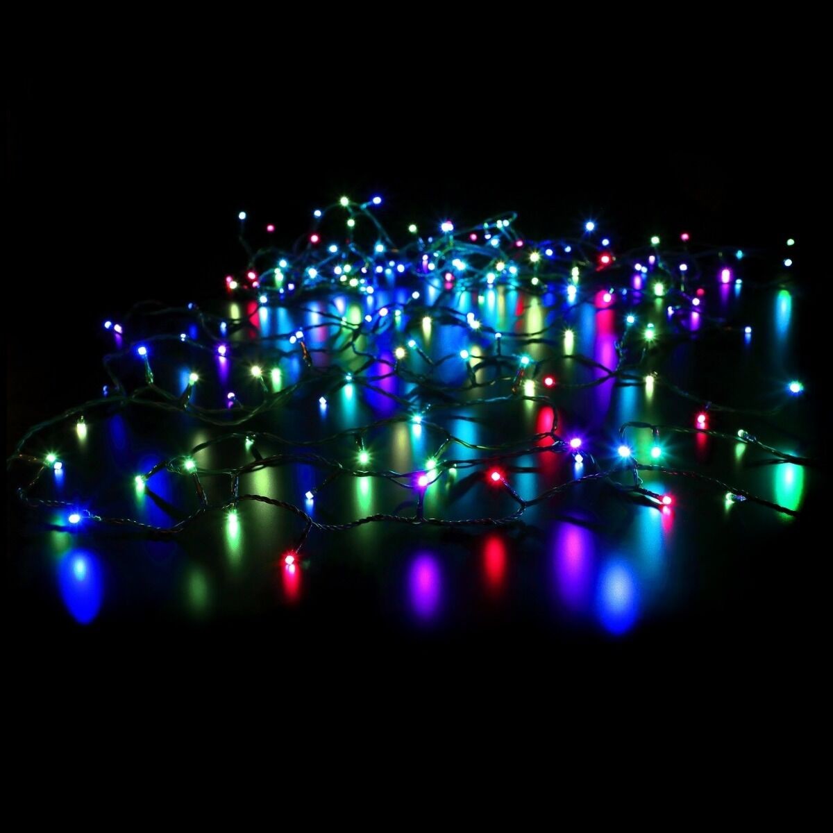 Instalatie De Craciun Liniara Yoto, 17 M, Din Care 1 M Cablu Priza 220V, 200 Led, 8 Jocuri De Lumini, Controler, Fir Negru - vivimall.ro