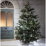 Instalatie de Craciun liniara Yoto, 24 m, din care 1 m cablu priza 220V, 300 LED, 8 jocuri de lumini, controler, fir negru, alb rece - vivimall.ro