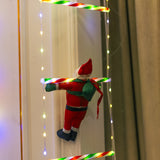 Instalatie LED de Craciun, Flippy, cu Accesorii, Lumina Calda, Lungime 1.7m, 8 Trepte, 144 de Luminite, 8 Moduri, Model Mos Craciun pe Scara, Multicolor - vivimall.ro