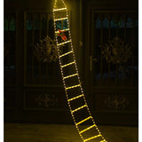 Instalatie LED de Craciun, Vivimall, cu Accesorii, Lumina Calda, Lungime 3 m, 16 Trepte, 288 de Luminite, 8 Moduri, Model Mos Craciun pe Scara,  Alb cald - vivimall.ro