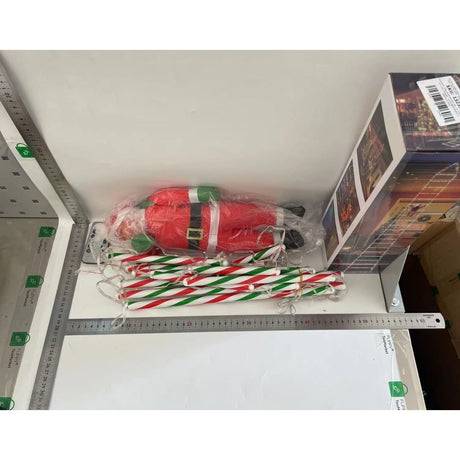 Instalatie LED de Craciun, Vivimall, cu Accesorii, Lumina Calda, Lungime 3 m, 16 Trepte, 288 de Luminite, 8 Moduri, Model Mos Craciun pe Scara,  Alb cald - vivimall.ro