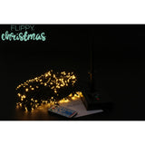 Instalatie luminoasa de Craciun cu LED, 300 LED-uri, 32 metri lungime, 8 programe, interior/exterior, incarcare solara, alb cald, Vivimall - vivimall.ro