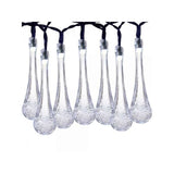 Instalatie Solara 6 m, 28 Led-uri cu Ornament tip picatura de apa, Liniara, Fir negru, Alb Rece - vivimall.ro