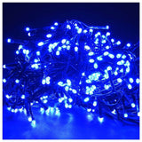 Instalatie Solara Craciun Turturi, IP44, 5 m, 143 Led-uri, Perdea Franjurata, Albastru, 8 jocuri de lumini, cu Telecomanda, 31V, 500 mAh, Acumulator de 2400 mAh, Exterior, Prelungitor 5 m inclus, Fir Transparent, Vivimall - vivimall.ro