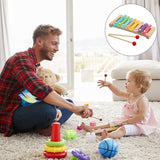 Instrument Muzical Xilofon Vivimall, din Lemn, 8 Note Muzicale, 2 Bete de Percutie, 4-6 Ani, Multicolor Pastel