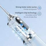 Irigator Bucal Electric, Flippy,  Portabil, Dus Bucal pentru Curatare, Indepartare Tartru, 4 Capete, 25 x 8 x 8 cm, Roz - vivimall.ro