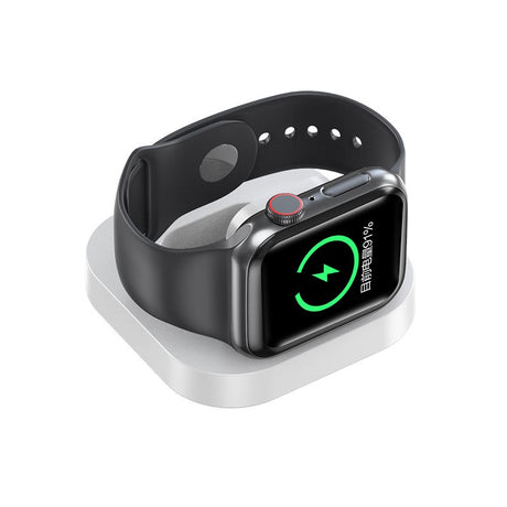 Incarcator Wireless pentru Smart iWatch, Flippy, Compatibil cu Apple iWatch 1/9, Magnetic Charger, Interfata TYPE-C, 3W, 7.5 x 7.5 x 1.2 cm, Pliabil, Alb - vivimall.ro