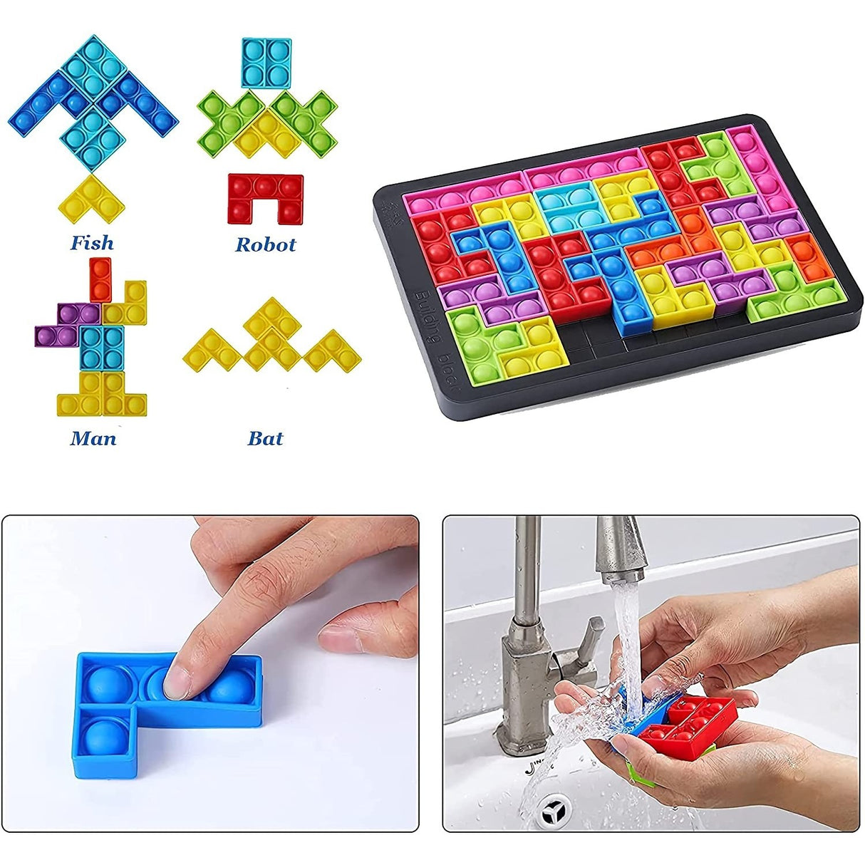 Joc Antistres Din Silicon, Pop It Now And Flip It, Puzzle Blocks