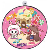 Joc Darts Vivimall pentru Copii, Placa Pliabila 70 cm, 8 Mingii Velcro/Scai Simple, 2 Mingii Luminoase, Model Acadele, Roz - vivimall.ro