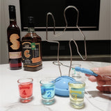 Joc de baut, Buzz Wire, Vivimall, pentru Petreceri, Distractie, Pahare de Shot din Sticla Incluse, 4 Jucatori, Multicolor - vivimall.ro