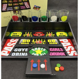 Joc de baut cu banuti Vivimall, Pahare de Shot din Sticla Incluse, distractiv si interactiv, 23x28 cm, multicolor - vivimall.ro