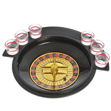 Joc de Baut Ruleta Vivimall, cu 6 Pahare de Shot din Sticla , 30 x 26.5 x 6.5 cm, Rosu/Negru - vivimall.ro