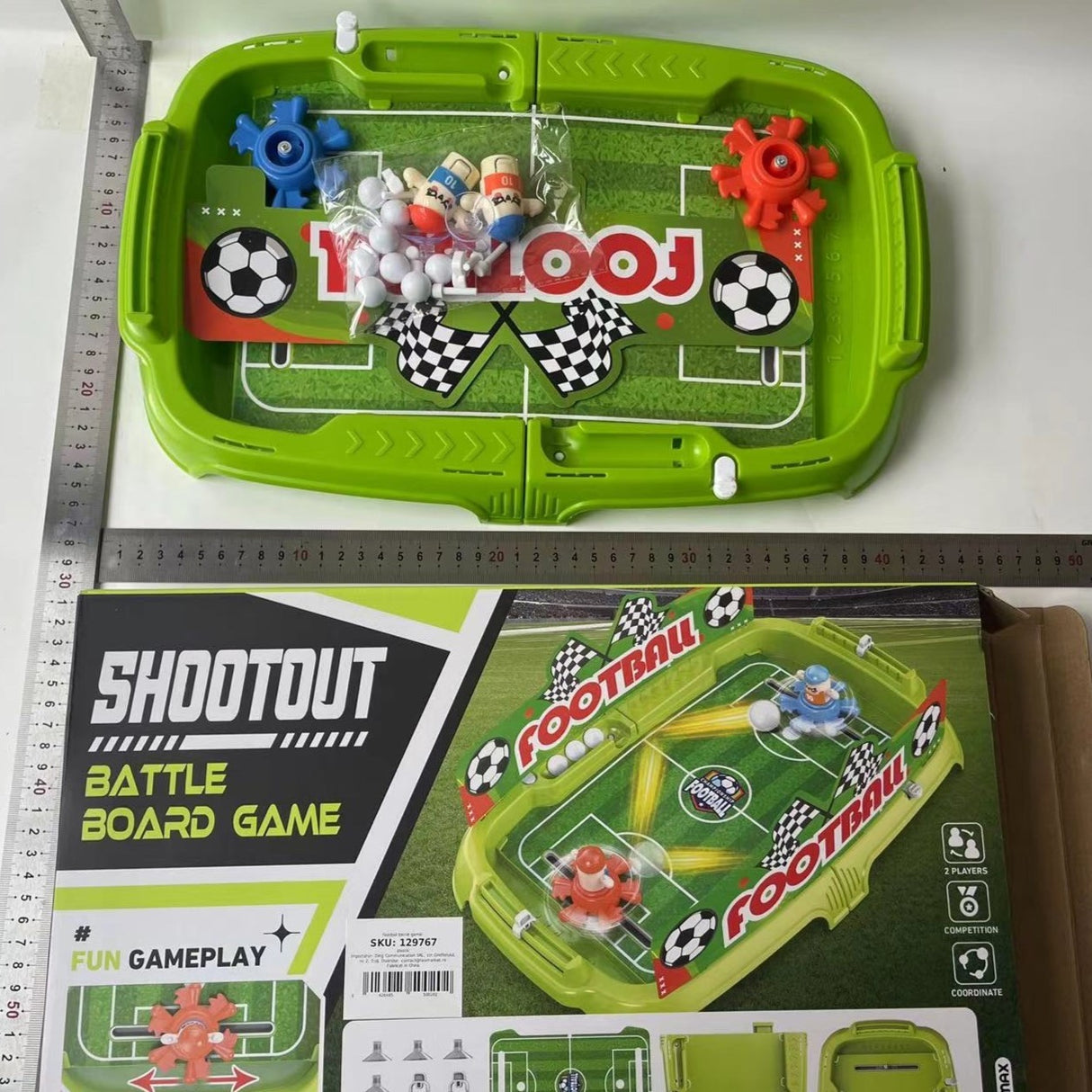 Joc de Masa Interactiv de Fotbal pentru Copii, Vivimall, 4 Mingi, Tabela Scor, 40.7x27x14.5 cm, Multicolor - vivimall.ro