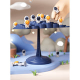 Joc Interactiv, Vivimall, Astronauti in Echilibru, +3 Ani, din Plastic, 50 de Pioni, Placa de Echilibru, Roata cu Pedepse, Zar, 14 x 7 x 14 cm, Albastru - vivimall.ro