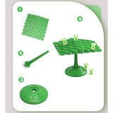 Joc Interactiv, Vivimall, Broaste in Echilibru, +3 Ani, din Plastic, 50 de Pioni, Placa de Echilibru, Roata cu Pedepse, Zar, 14 x 7 x 14 cm, Verde - vivimall.ro