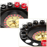 Joc de Ruleta Vivimall, cu Pahare de Shot si Plansa de Joc Blackjack, 31 cm, Multicolor - vivimall.ro