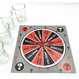 Joc de societate cu 4 pahare de shoturi din sticla Vivimall, ruleta norocului, pentru petreceri, 17x17x7.5cm - vivimall.ro