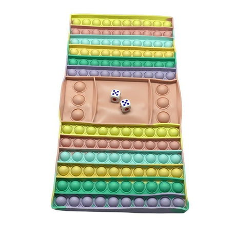 Joc din silicon interactiv antistres cu zaruri, Pop It Now and Flip It, Macarons - vivimall.ro