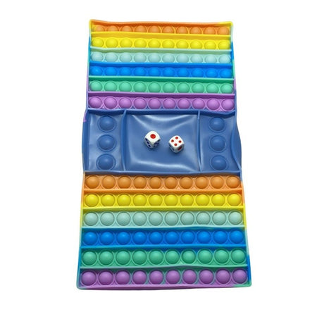 Joc din silicon interactiv antistres cu zaruri, Pop It Now and Flip It, Model 3, Multicolor - vivimall.ro