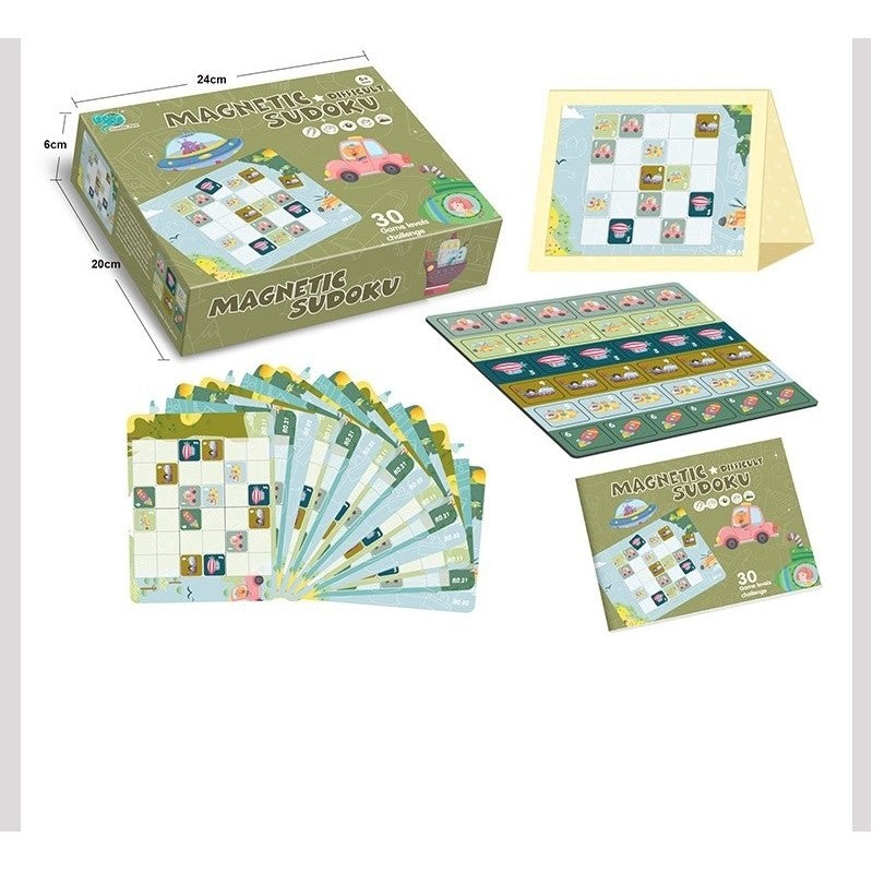 Joc Educativ Sudoku Cu Tablita Magnetica, 53 De Piese, Cartonase Cu Trafic