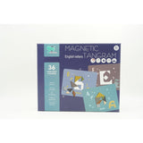 Joc Magnetic Tangram, tabla si forme diverse magnetice, 34 de piese, pentru copii, +3 ani, multicolor - vivimall.ro