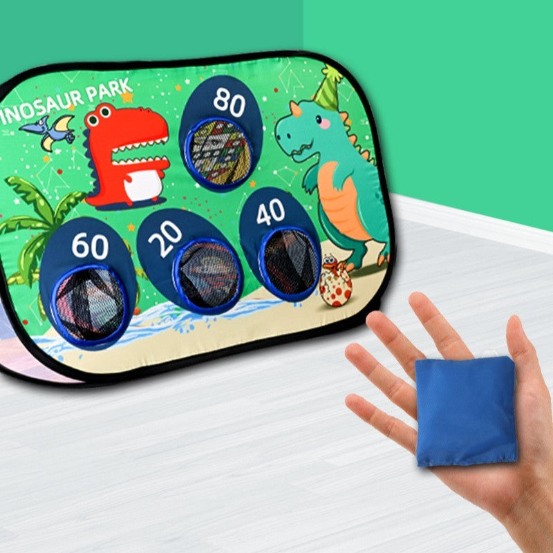 Joc pentru Copii, Vivimall, Aruncarea Sacilor cu Nisip, Sageti, 8 Mingi, 4 Saci, Geanta Portabila, Interactiv, Model Dinozauri, 77.5x44.5x42 cm, Multicolor - vivimall.ro