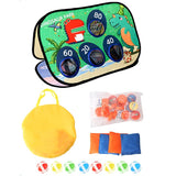 Joc pentru Copii, Vivimall, Aruncarea Sacilor cu Nisip, Sageti, 8 Mingi, 4 Saci, Geanta Portabila, Interactiv, Model Dinozauri, 77.5x44.5x42 cm, Multicolor - vivimall.ro