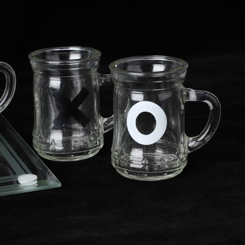 Joc X si O Vivimall, cu Mini Halbe din Sticla, 25 x 25 cm, pentru Petreceri, Decor, Cadouri, Transparent - vivimall.ro