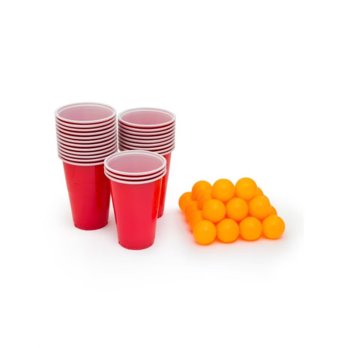 Joc de Baut BEER PONG, Flippy, Set din 12 Mingi de Tenis si 12 Pahare Reutilizabile, Joc Interactiv pentu Adulti, Albastru Rosu - vivimall.ro