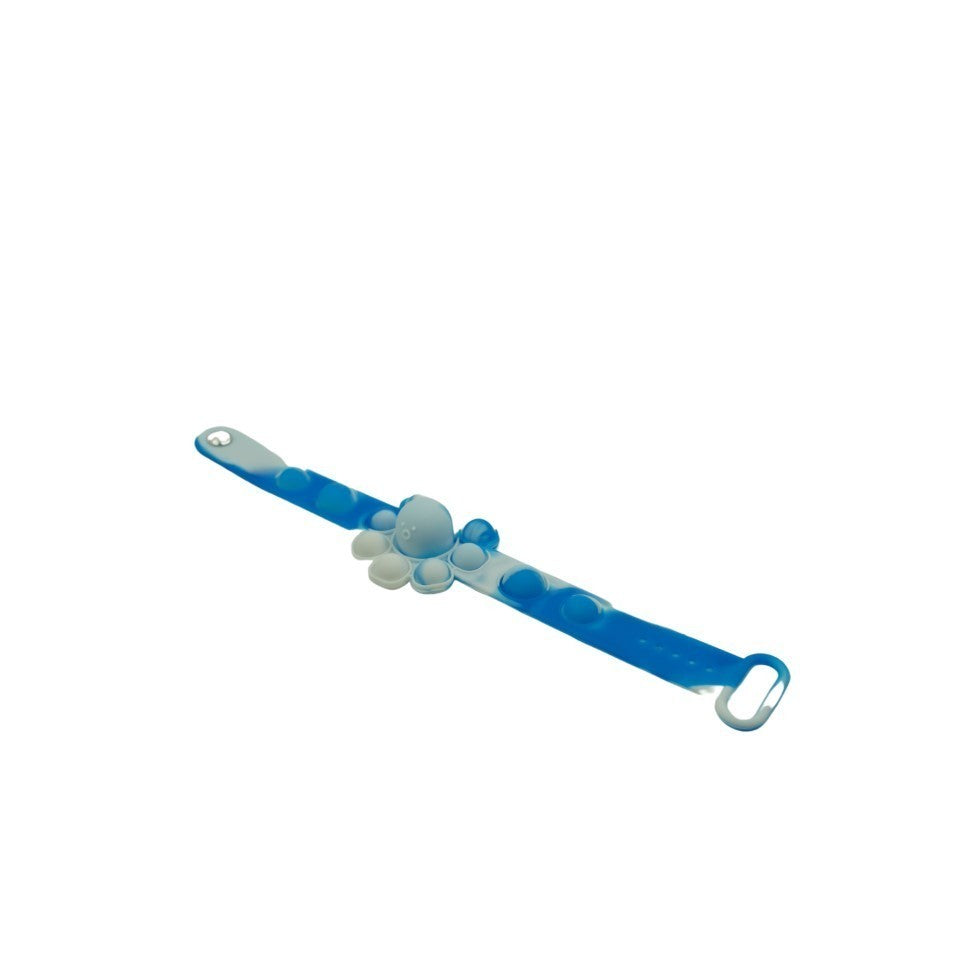 Jucarie antistres din silicon, Bratara caracatita reversibila, Multicolor/Albastru - vivimall.ro