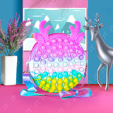 Jucarie antistres din silicon Flippy, Geanta Pop It, 16 cm, Ren, Macarons - vivimall.ro