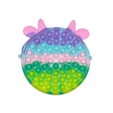 Jucarie antistres din silicon Flippy, Geanta Pop It, 18 cm, Vacuta, Macarons - vivimall.ro