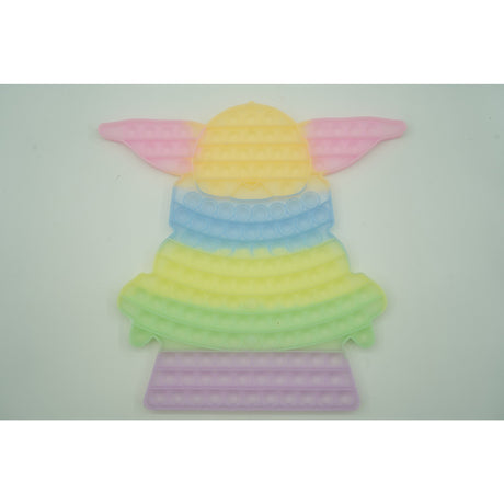 Jucarie antistres din silicon Vivimall®, Pop it Now and Flip It, Baby Yoda, 30 cm, Fosforescent, Multicolor - vivimall.ro