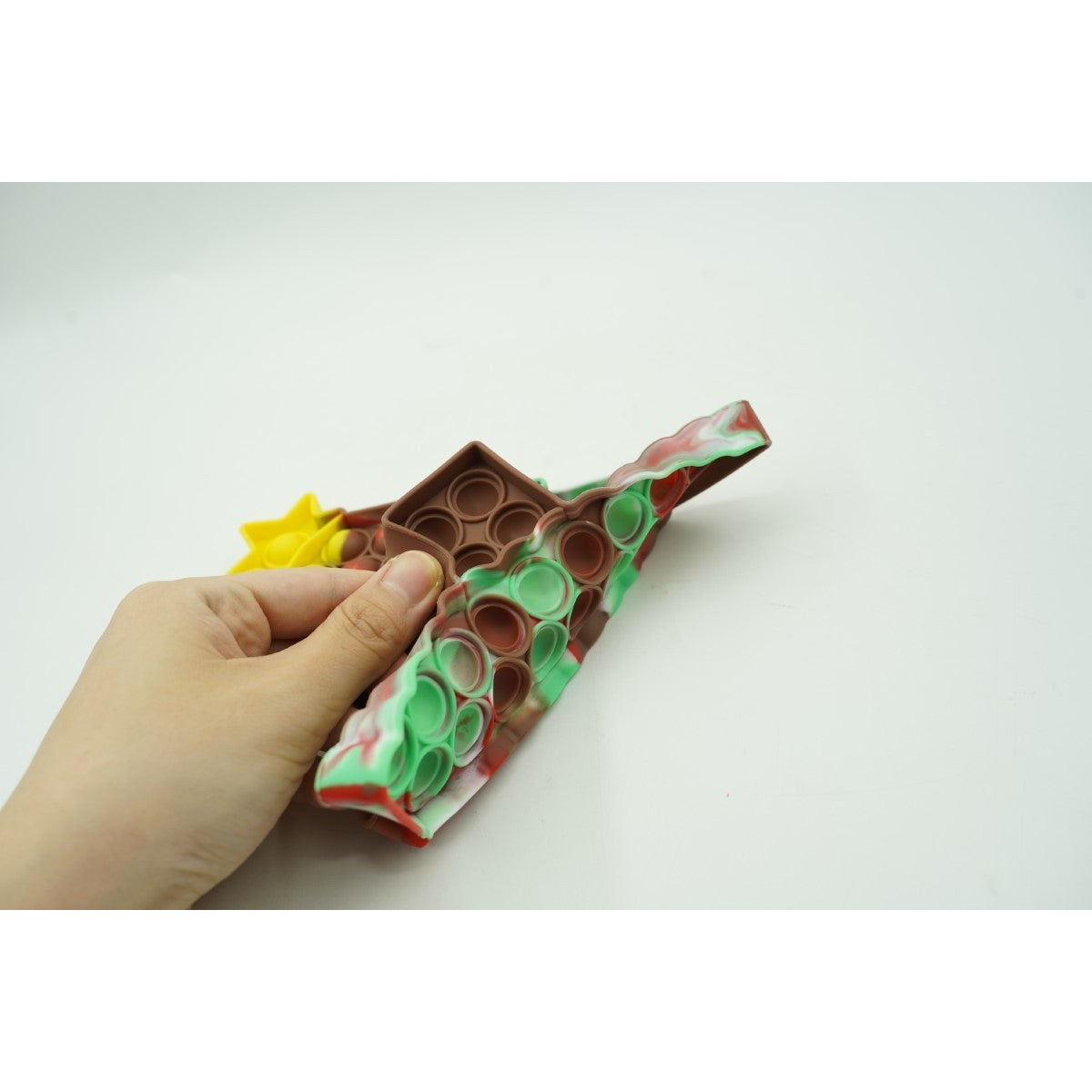 Силиконова антистрес играчка Pop It Now And Flip It, коледна елха, кафява/