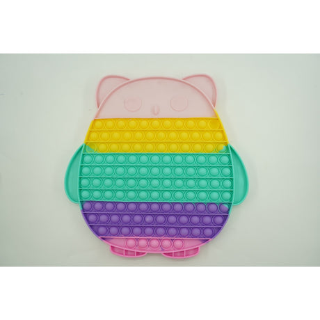 Jucarie antistres din silicon Vivimall, Pop it Now and Flip It ,Bufnita ,Multicolor - vivimall.ro