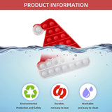 Jucarie antistres din silicon, Vivimall, Pop It Now and Flip It, Caciula Mos Craciun, Alb-Rosu - vivimall.ro