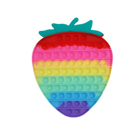 Jucarie antistres din silicon Vivimall, Pop it Now and Flip It , Capsuna mare , Multicolor - vivimall.ro