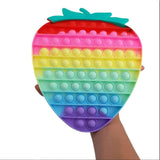 Jucarie antistres din silicon Flippy, Pop it Now and Flip It , Capsuna mare , Multicolor - vivimall.ro